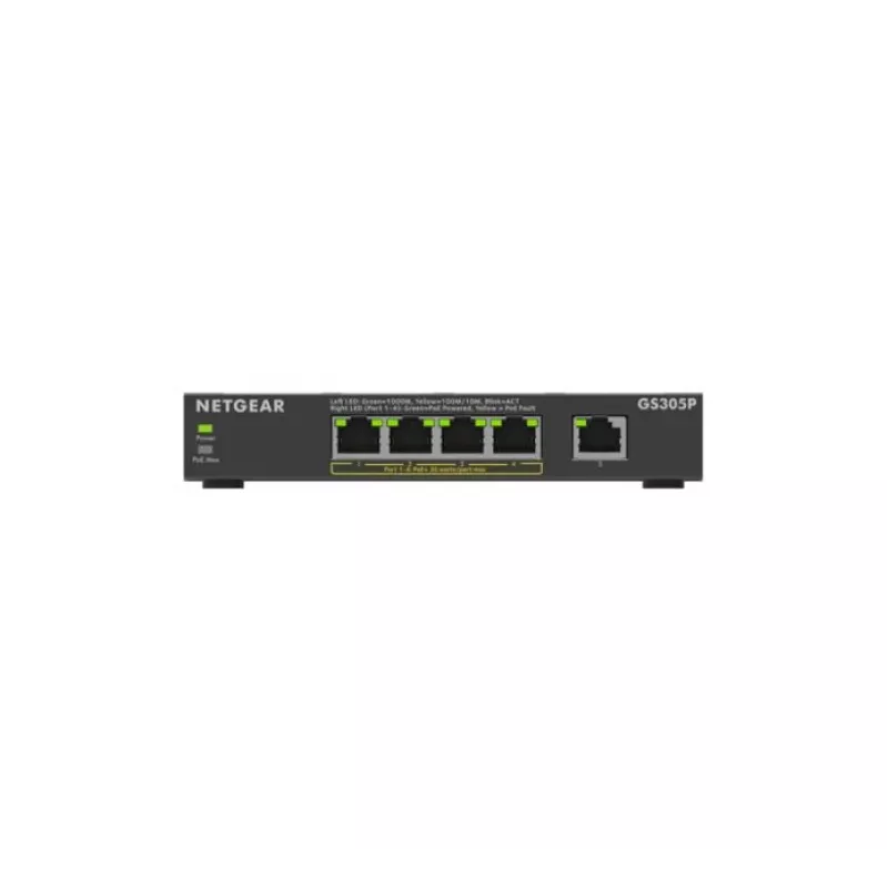 NETGEAR GS305Pv3 Nevaldomas Gigabit Ethernet (10/100/1000) Power over Ethernet (PoE) Juodas