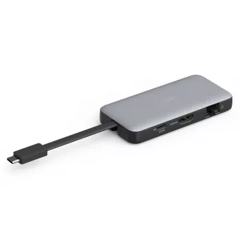 DIGITUS USB-C kelioninė dokinė stotelė, 7 prievadų - HDMI / 2x USB-A 3.2 Gen 1 / GbE / SD / MicroSD - 100 W USB-C maitinimo tiekimas