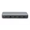 DIGITUS USB-C prijungimo stotelė, 11 prievadų - 2x HDMI / DP / 2x USB-A 3.2 Gen 2 / USB-C 3.2 Gen 2 / GbE / SD / MicroSD / DC lizdas - maks. 150 vatų / 3,5 mm