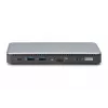DIGITUS USB-C prijungimo stotelė, 11 prievadų - 2x HDMI / DP / 2x USB-A 3.2 Gen 2 / USB-C 3.2 Gen 2 / GbE / SD / MicroSD / DC lizdas - maks. 150 vatų / 3,5 mm