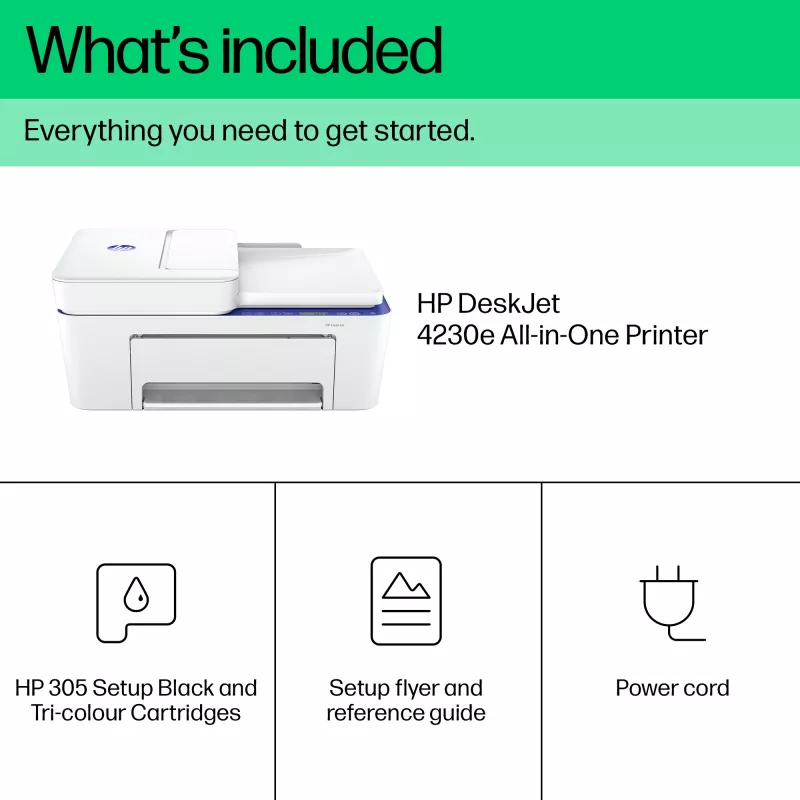 HP DeskJet 4230e belaidis daugiafunkcis spalvotas spausdintuvas, Instant Ink; kopijavimo aparatas, skaitytuvas