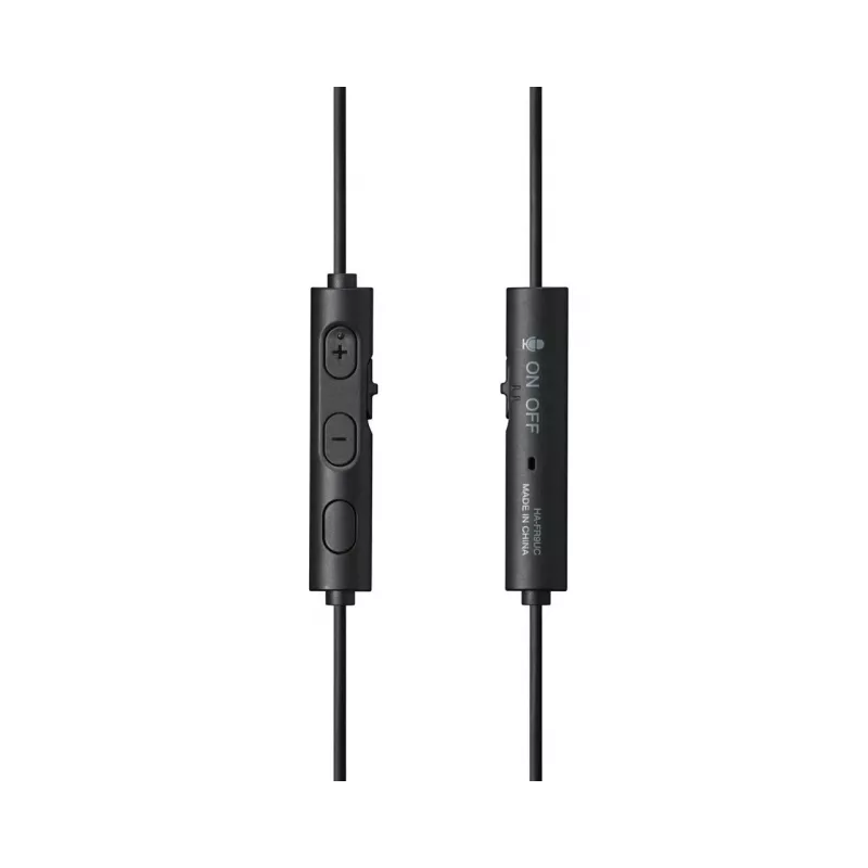 Laidinė intraurinė ausinių sistema JVC HA-FR9UC su USB-C, 9,2 mm garsiakalbiais, 5–22000 Hz, inline mikrofonu ir valdymu, 1,2 m kabeliu, juoda