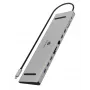 ICY BOX 11-in-1 via USB Type-C, laidinis, USB 3.2 Gen 1 (3.1 Gen 1) Type-C, 100 W, 3,5 mm, 10,100,1000 Mbit/s, antracitas, juoda