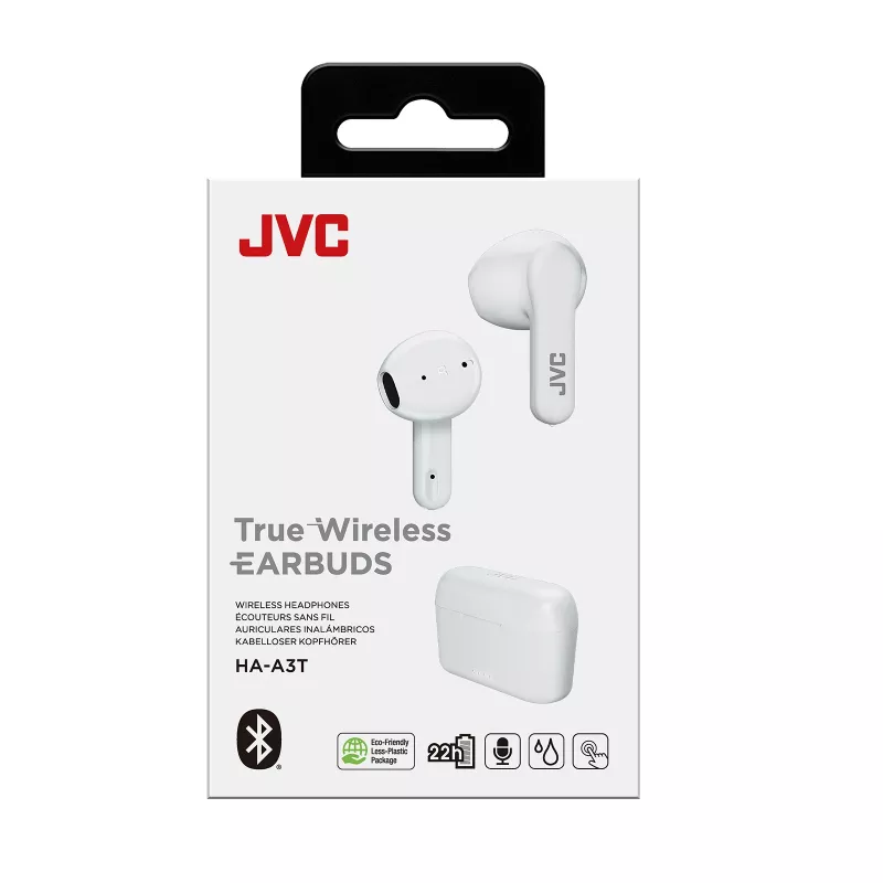 JVC TWS Stix baltos, True Wireless Stereo (TWS), skambučiams / muzikai, 20–20000 Hz, 8.2 g, ausinės, baltos
