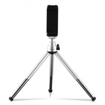 Hama Fancy 2-in-1 mini trikojis mobiliajam telefonui ir fotoaparatui (¼), kelioninis trikojis, 16 cm, sidabrinis