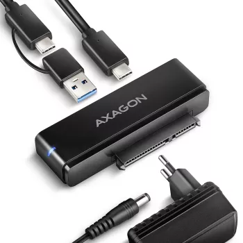 Axagon ADSA-FPX USB-C 10Gbps FAST PORT X adapteris 2,5 colio / 3,5 colio SSD / HDD