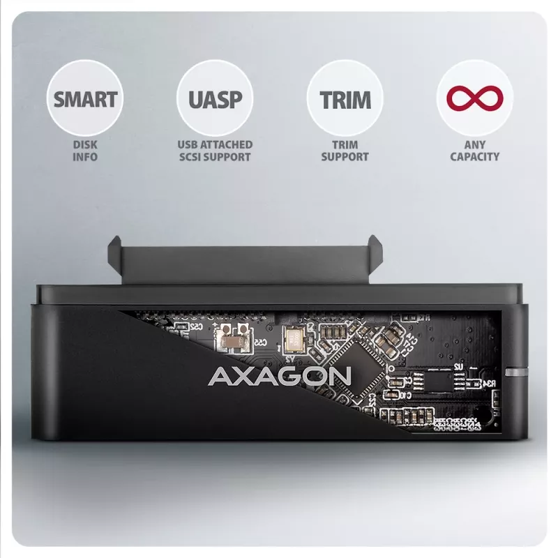 Axagon ADSA-FPX USB-C 10Gbps FAST PORT X adapteris 2,5 colio / 3,5 colio SSD / HDD