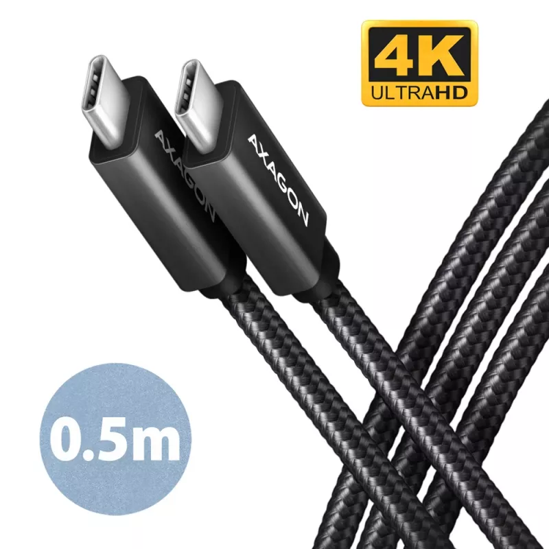 Axagon BUCM32-CM05AB SPEED+ USB-C <> USB 20Gbps/100W kabelis 0.5 m