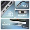 Axagon HMC-6GLN USB 5 Gbps šakotuvas, 2x USB-A, USB-C, HDMI 4k/60Hz, RJ-45, PD 100W, USB-C laidas