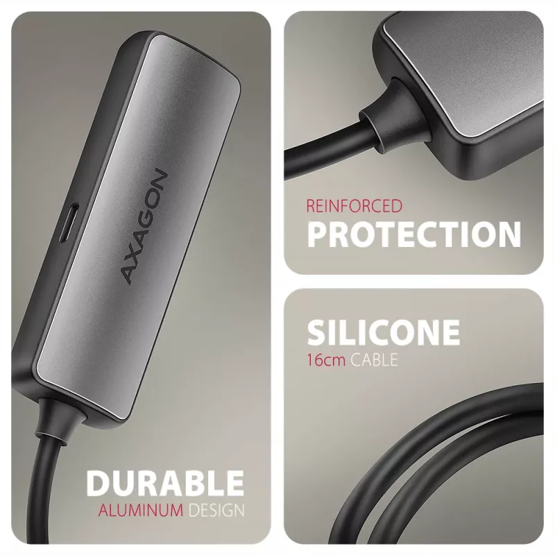 Axagon RVC-HI8KPD, USB-C -> HDMI 2.1 adapteris, 8K/60Hz, 4K/144Hz, HDR10+, PD100W