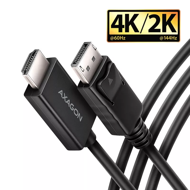 Axagon RVD-HI20C2 DisplayPort -> HDMI 2.0b laidas 1,8 m, 4K/60Hz