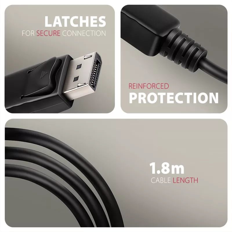 Axagon RVD-HI20C2 DisplayPort -> HDMI 2.0b laidas 1,8 m, 4K/60Hz