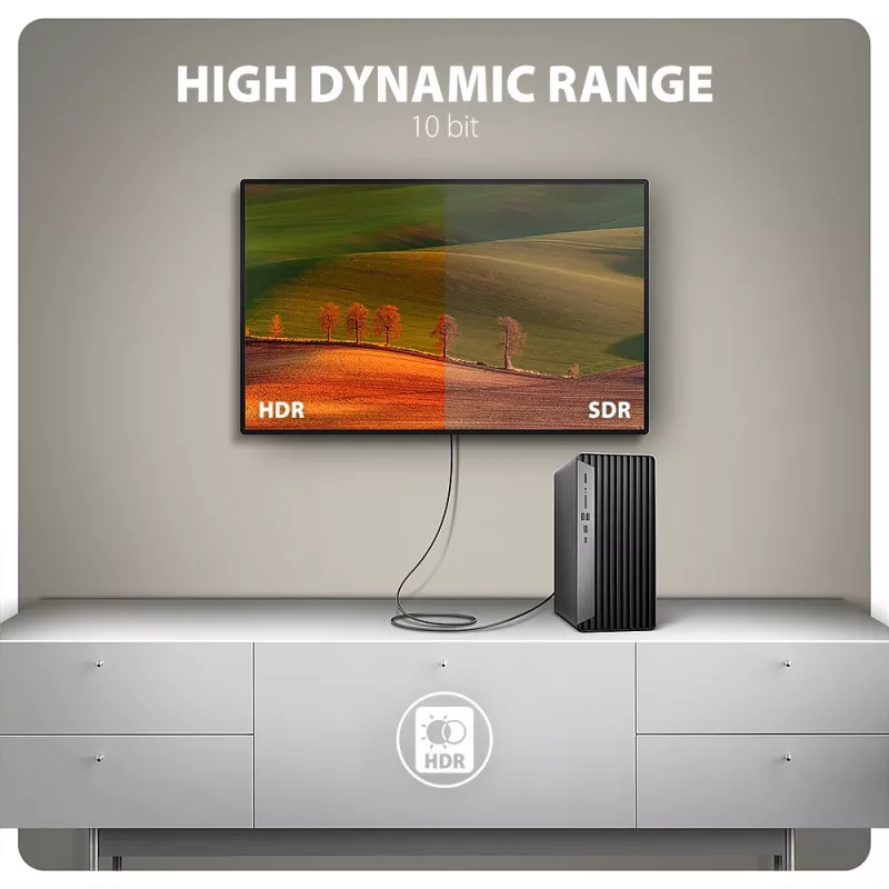 Axagon RVD-HI20C2 DisplayPort -> HDMI 2.0b laidas 1,8 m, 4K/60Hz