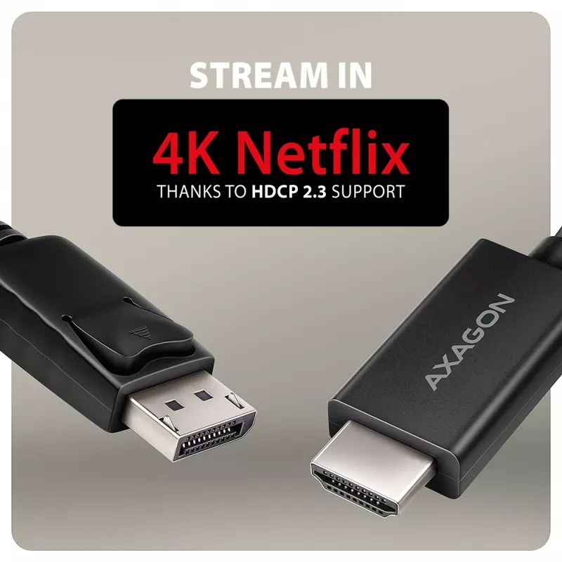 Axagon RVD-HI20C2 DisplayPort -> HDMI 2.0b laidas 1,8 m, 4K/60Hz