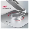 Axagon STND-LR aliumininis stovas su 360° pasukimu nešiojamiesiems kompiuteriams 10 inch–17.3 inch. Reguliuojamas aukštis ir kampas.