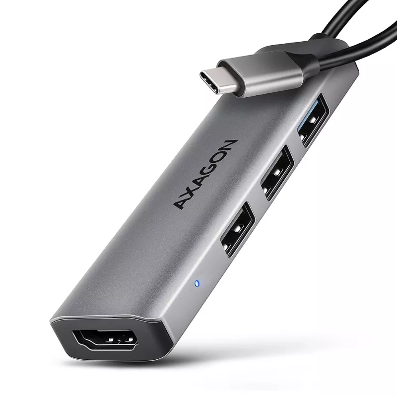Axagon HMC-H3A USB 5Gbps šakotuvas, 3x USB-A, HDMI 4k/30Hz, 15cm USB-C laidas