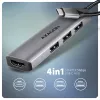 Axagon HMC-H3A USB 5Gbps šakotuvas, 3x USB-A, HDMI 4k/30Hz, 15cm USB-C laidas