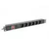 PDU Lanberg PDU-06F-0200-BK 6 AC lizdų 1U juodas