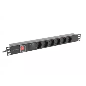 PDU Lanberg PDU-06F-0200-BK 6 AC lizdų 1U juodas