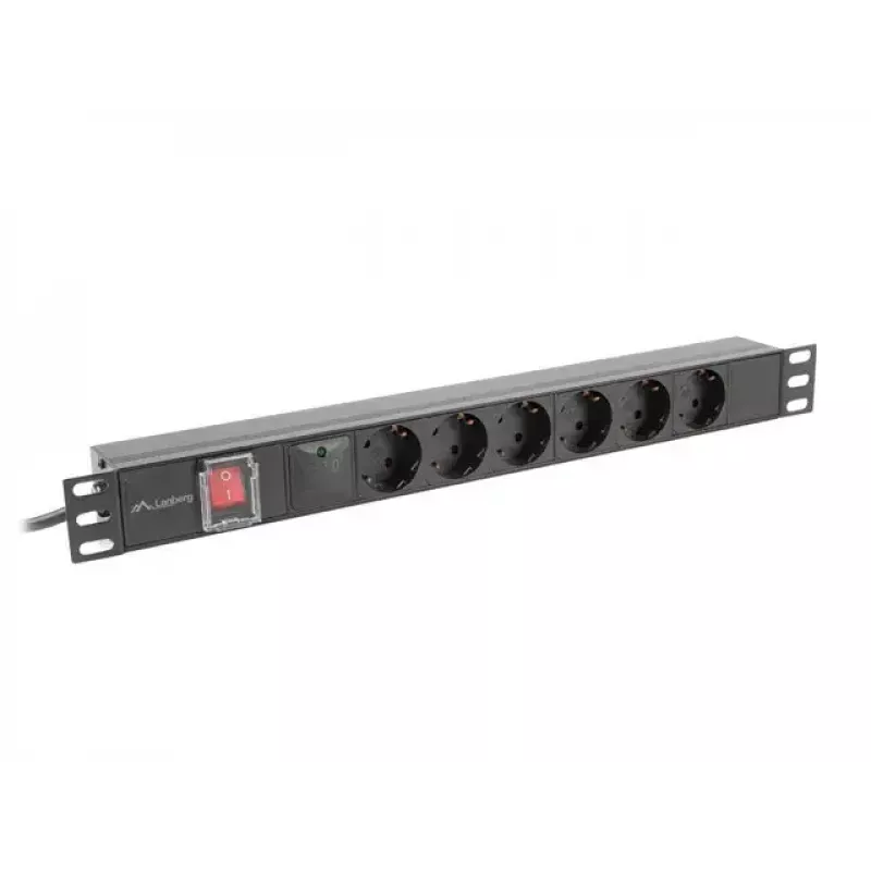 PDU Lanberg PDU-06F-0200-BK 6 AC lizdų 1U juodas