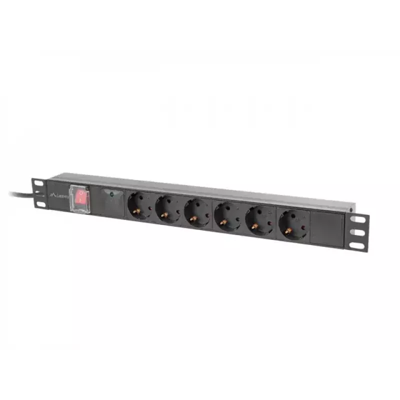 PDU Lanberg PDU-06F-0200-BK 6 AC lizdų 1U juodas