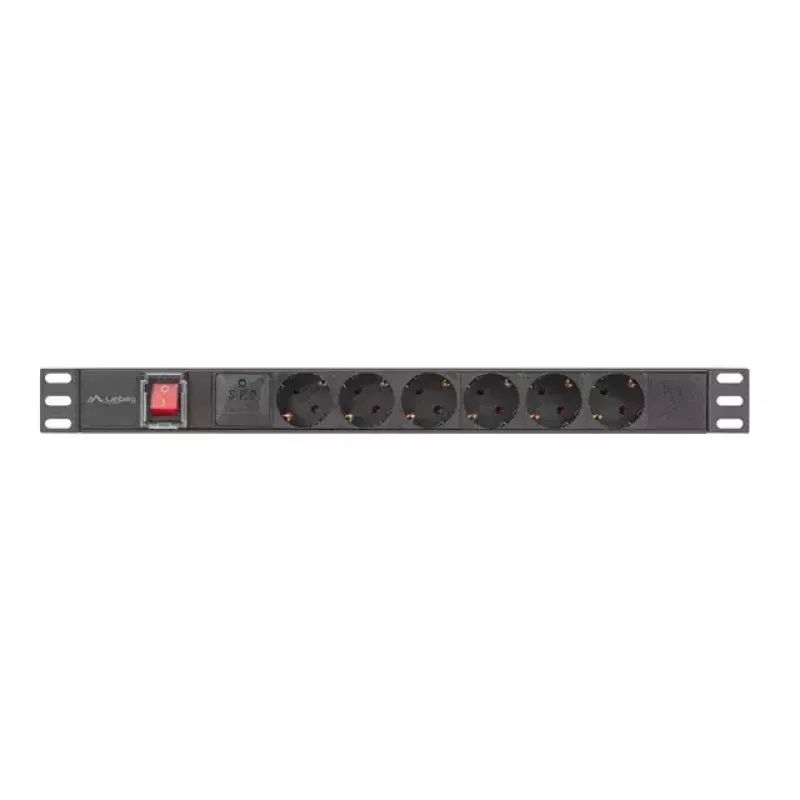 PDU Lanberg PDU-06F-0200-BK 6 AC lizdų 1U juodas