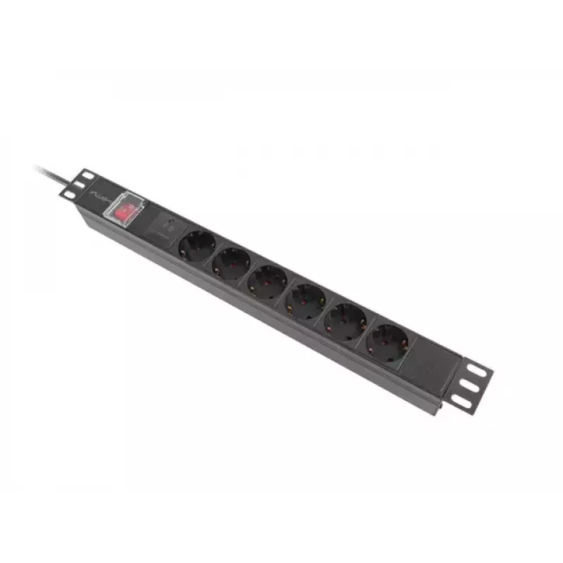PDU Lanberg PDU-06F-0200-BK 6 AC lizdų 1U juodas