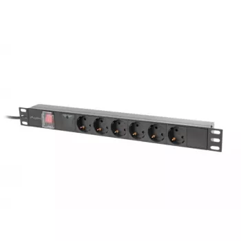 PDU Lanberg PDU-06F-0200-BK 6 AC lizdų 1U juodas