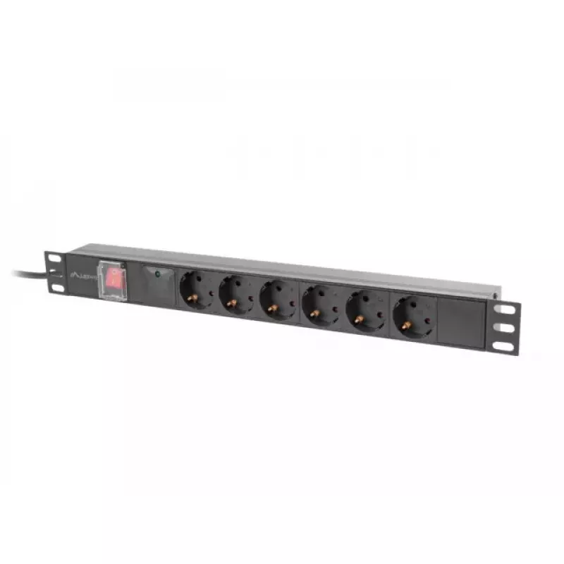 PDU Lanberg PDU-06F-0200-BK 6 AC lizdų 1U juodas