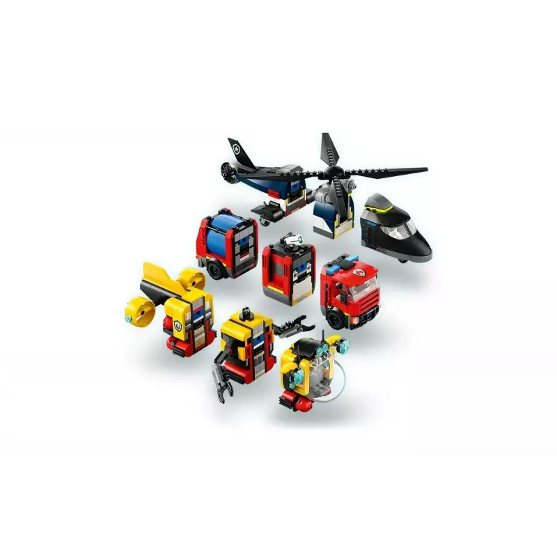 Konstrukcinis žaislas LEGO City Kombinuotas rinkinys 60462 — Sraigtasparnis ir gaisrinis automobilis, 874 detalės, 3 minifigūrėlės, amžius 7+