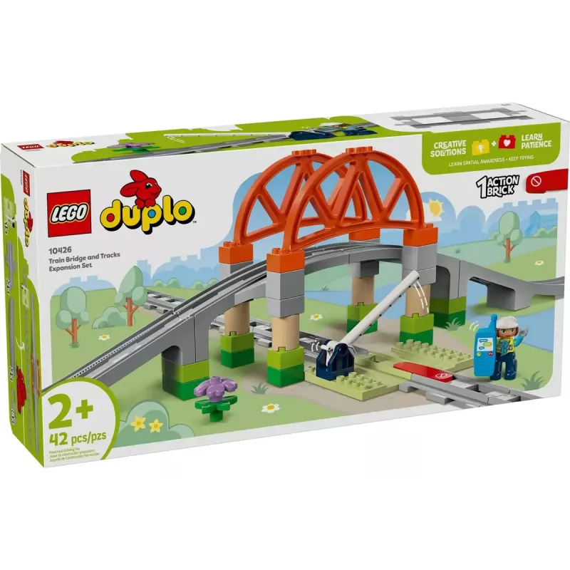 LEGO DUPLO Geležinkelio tilto ir bėgių išplėtimo rinkinys 10426 – DUPLO geležinkelio tiltas ir lenkti bėgiai mažiems vaikams