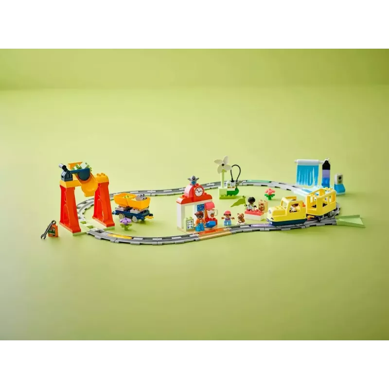 Žaislinis traukinys LEGO DUPLO 10428 Didysis Interaktyvus Bendruomenės Traukinys — didelis interaktyvus traukinys mažyliams