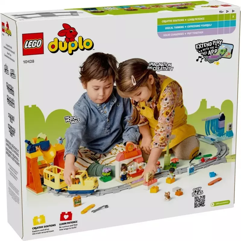 Žaislinis traukinys LEGO DUPLO 10428 Didysis Interaktyvus Bendruomenės Traukinys — didelis interaktyvus traukinys mažyliams