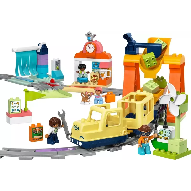 Žaislinis traukinys LEGO DUPLO 10428 Didysis Interaktyvus Bendruomenės Traukinys — didelis interaktyvus traukinys mažyliams