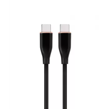 GEMBIRD Premium silikoninis Type-C maitinimo tiekimo (PD) įkrovimo ir duomenų laidas, 1,5 m – juodas
