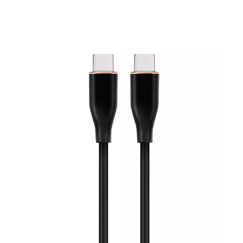 GEMBIRD Premium silikoninis Type-C maitinimo tiekimo (PD) įkrovimo ir duomenų laidas, 1,5 m – juodas