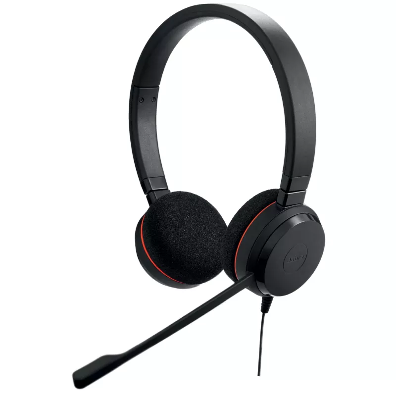 Jabra Evolve 20 ausinės su laidu, galvos juosta, biurui / skambučių centrui, USB Type-C / USB Type-A, juodos