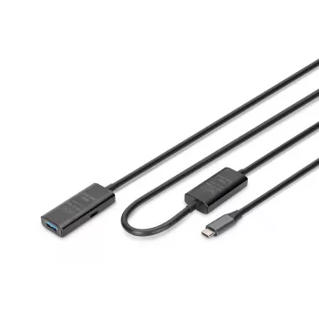 DIGITUS aktyvus USB-C ilginimo kabelis - 5G USB 3.2 Gen1 USB-C - USB-A (M/F) - 10m