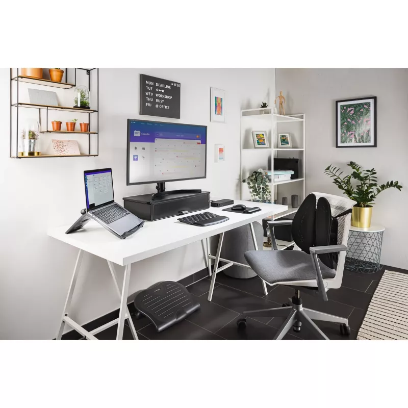 Kensington SmartFit Easy Riser EQ nešiojamojo kompiuterio aušinimo stovas, Nešiojamojo kompiuterio stovas, Juoda, Plastikas, 30.5 cm (12 colių), 43.2 cm (17 colių), 10 kg