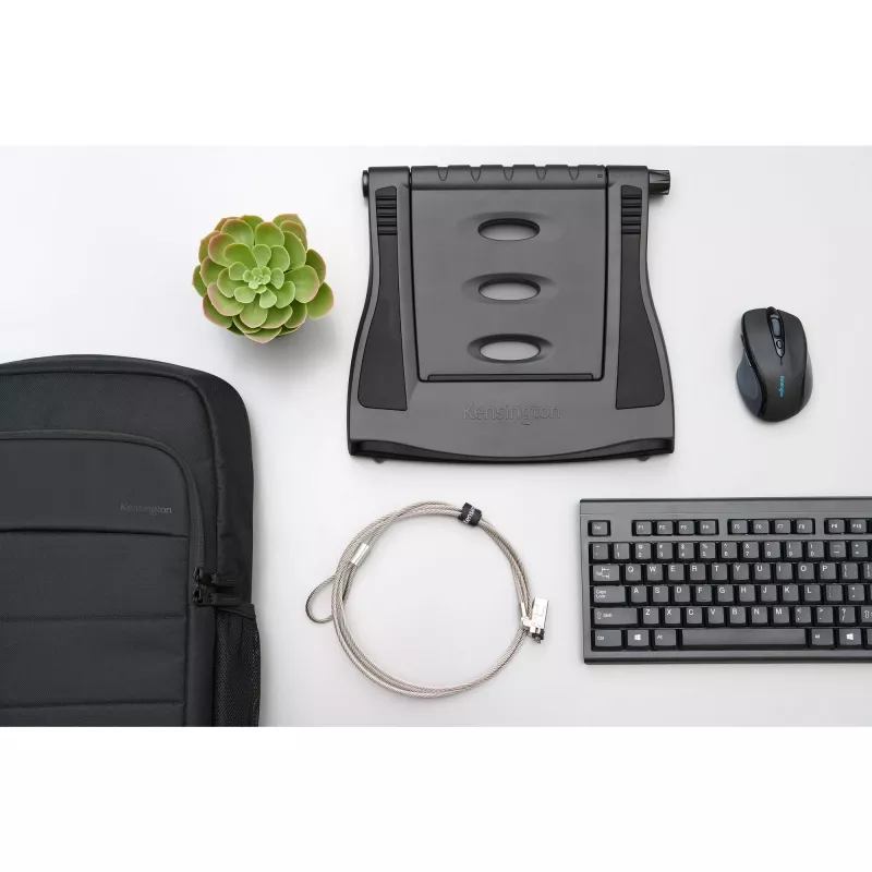 Kensington SmartFit Easy Riser EQ nešiojamojo kompiuterio aušinimo stovas, Nešiojamojo kompiuterio stovas, Juoda, Plastikas, 30.5 cm (12 colių), 43.2 cm (17 colių), 10 kg