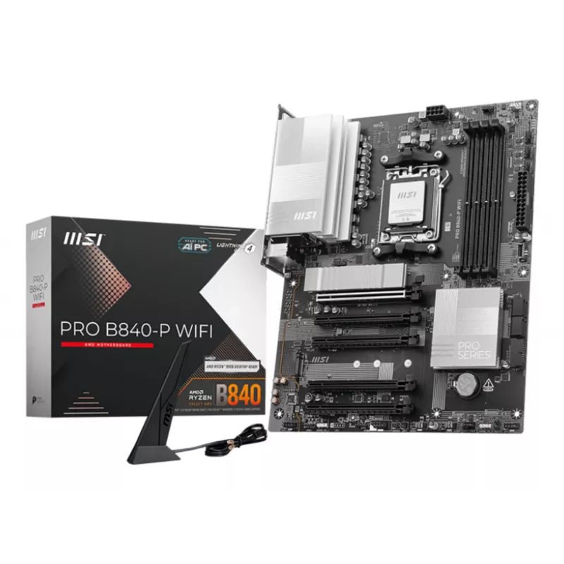 MSI PRO B840-P WIFI pagrindinė plokštė AMD B840 lizdas AM5 ATX