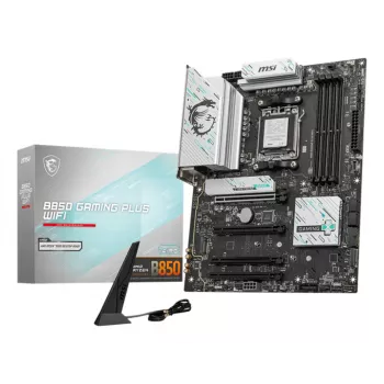 Pagrindinė plokštė MSI B850 GAMING PLUS WIFI ATX — AMD B850, lizdas AM5, DDR5, 4x DIMM, „Wi‑Fi 7“, 5 Gb LAN, 3x M.2, HDMI 2.1