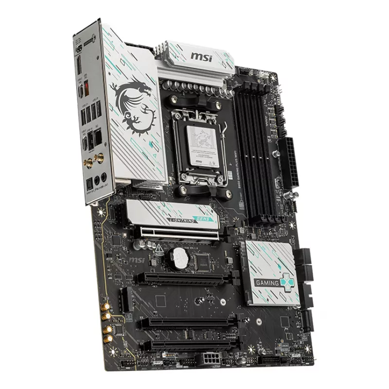 Pagrindinė plokštė MSI B850 GAMING PLUS WIFI ATX — AMD B850, lizdas AM5, DDR5, 4x DIMM, „Wi‑Fi 7“, 5 Gb LAN, 3x M.2, HDMI 2.1