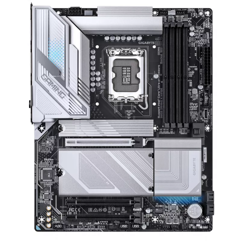 GIGABYTE B860 GAMING X WIFI6E pagrindinė plokštė – Intel Core Ultra serijos procesoriams, 12+1+2+1 fazių VRM, iki 9066 MHz DDR5, 1xPCIe 5.0 + 2xPCIe 4.0 M.2, 2,5GbE LAN, WIFI 6E, USB4