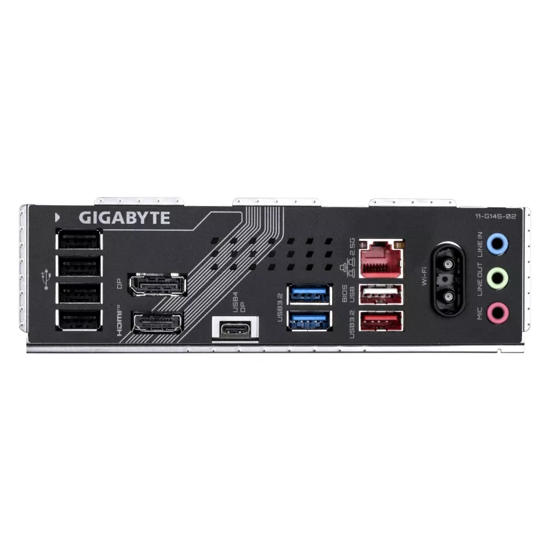 GIGABYTE B860 GAMING X WIFI6E pagrindinė plokštė – Intel Core Ultra serijos procesoriams, 12+1+2+1 fazių VRM, iki 9066 MHz DDR5, 1xPCIe 5.0 + 2xPCIe 4.0 M.2, 2,5GbE LAN, WIFI 6E, USB4