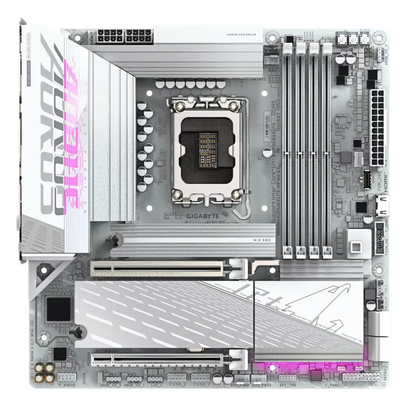 Motininė plokštė GIGABYTE B860M AORUS ELITE WF6E ICE, Intel Core Ultra, LGA 1851, Micro ATX