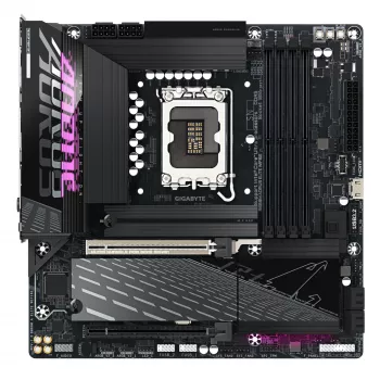 GIGABYTE B860M AORUS ELITE WIFI6E pagrindinė plokštė – Intel Core Ultra serijos procesoriams, 12+1+2+1 fazių VRM, iki 9200MHz DDR5, 1xPCIe 5.0 + 2xPCIe 4.0 M.2, 2.5GbE LAN, WIFI 6E, Thunderbolt