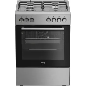 Beko FBE62130GXDN laisvai pastatoma viryklė, elektrinė ir dujinė, juoda