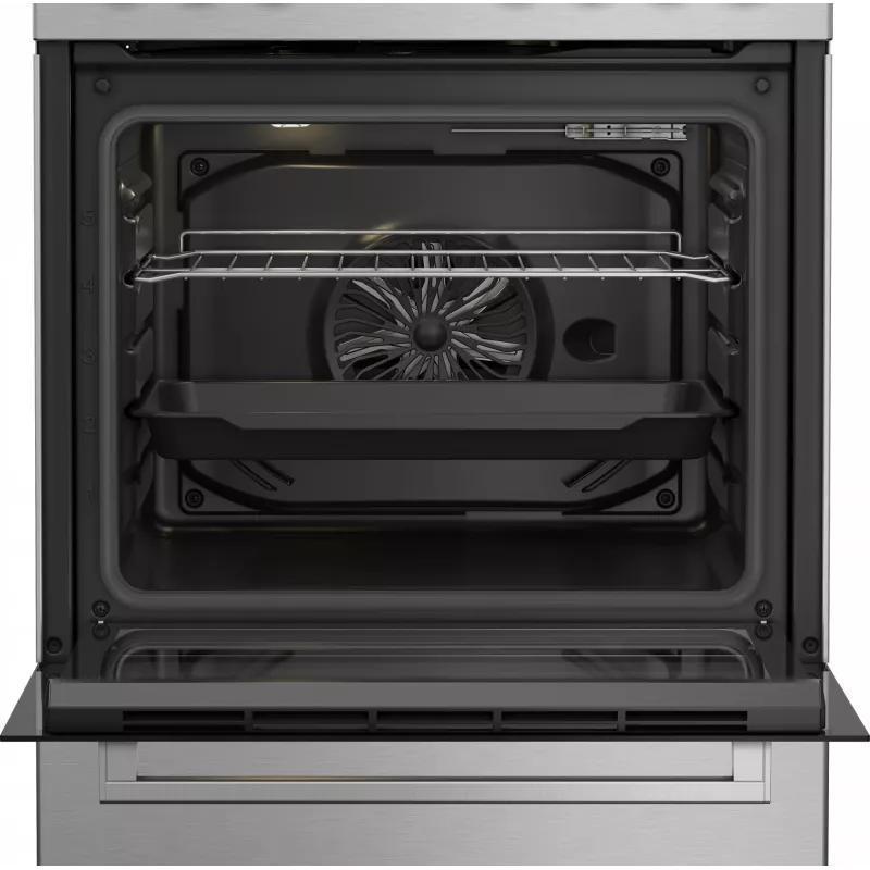 Beko FBE62130GXDN laisvai pastatoma viryklė, elektrinė ir dujinė, juoda