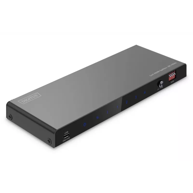 DIGITUS 1x4 HDMI skirstytuvas 8K/60Hz (4:4:4) Toslink Stereofoninis EDID valdymas